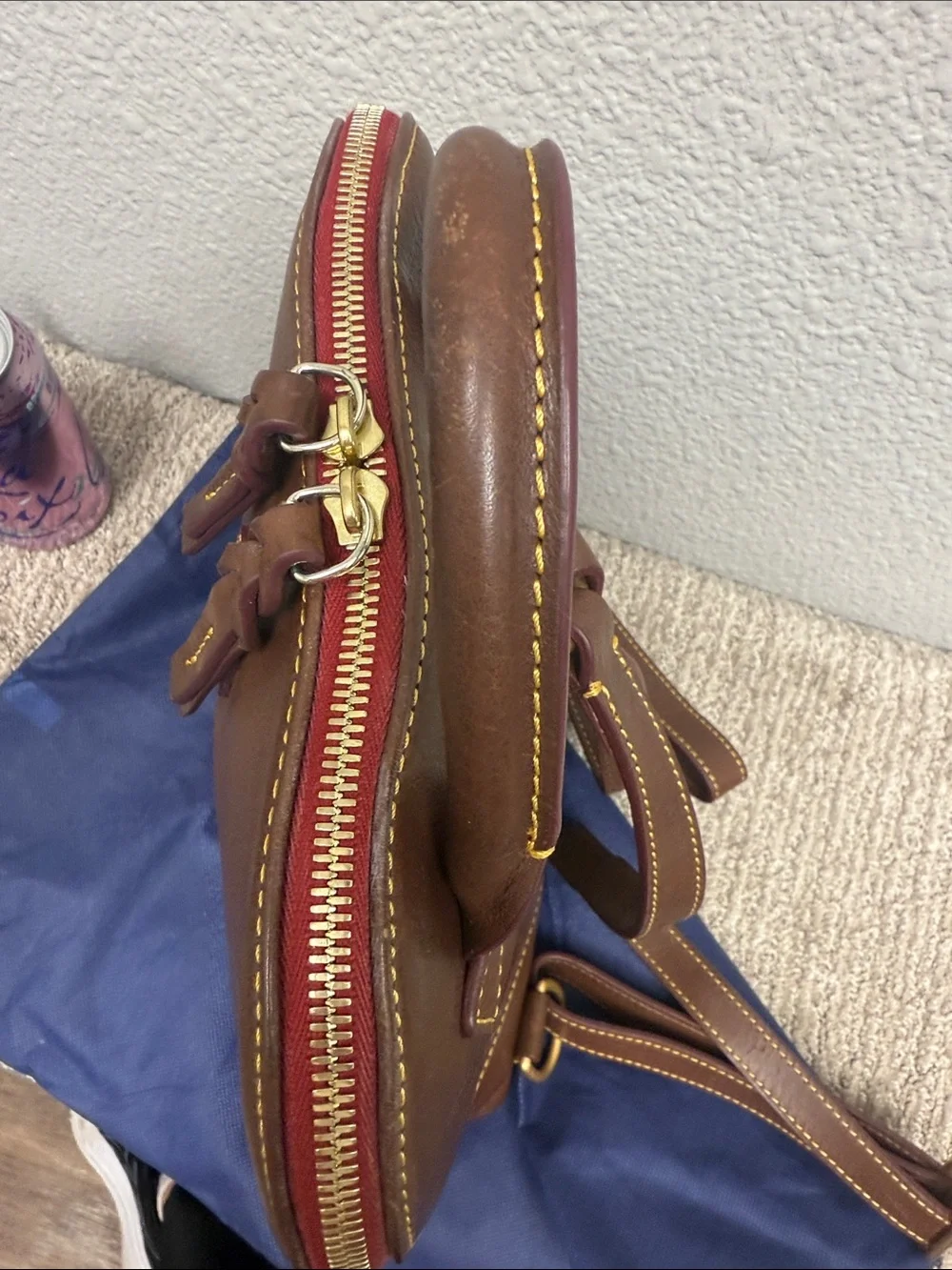 Dooney & Bourke Chocolate Brown Leather Dome Backpack